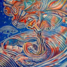 “A cultural filling Station”, Oil on Canvas, 70” x 38” In, 1968