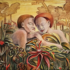 “Lovers”, Oil on Canvas, 50” x 72” In, 1992